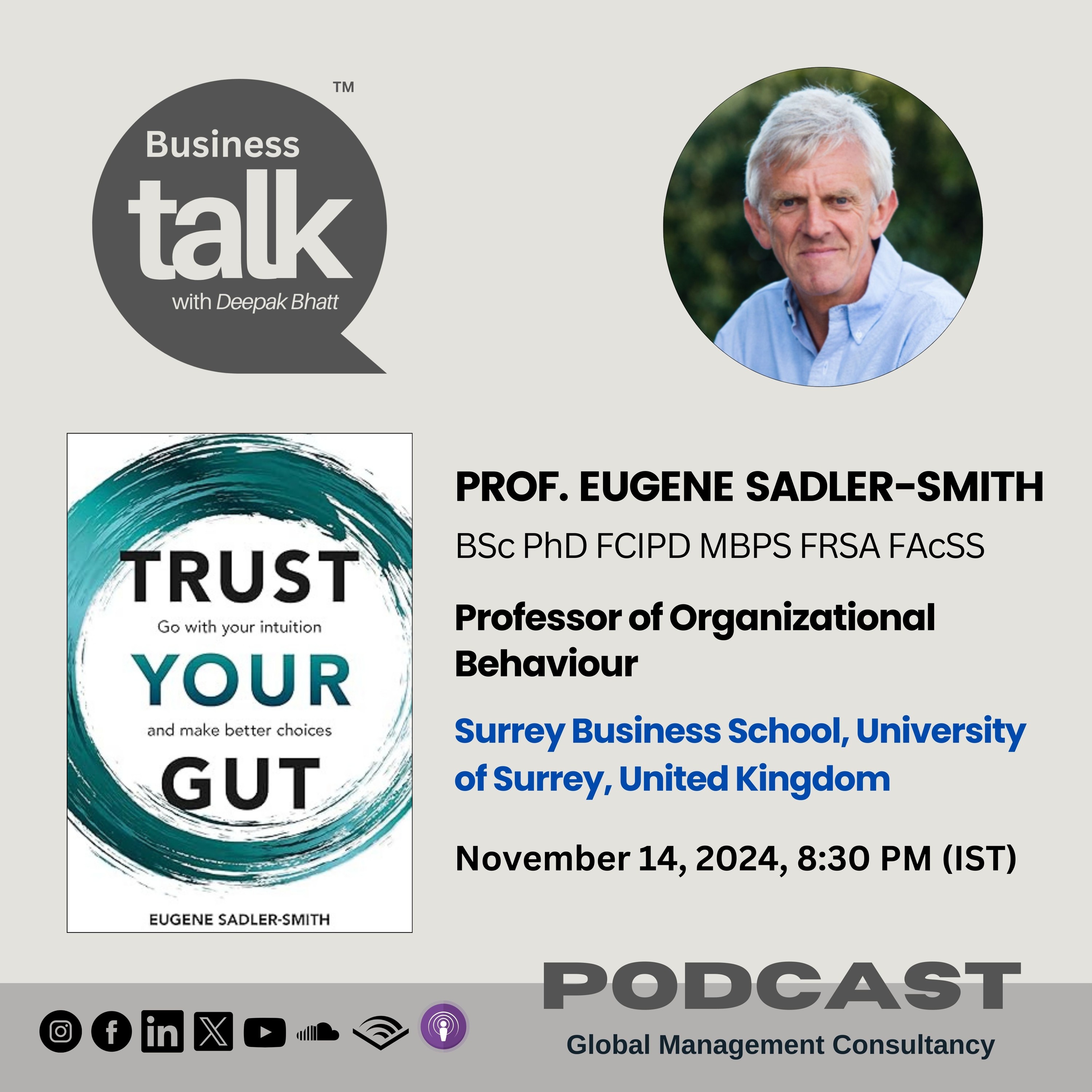 Trust Your Gut: Intuition in Leadership: Prof. Eugene Sadler-Smith's Latest Insights episode artwork