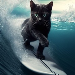 SURFER AVEC LE CHAT NOIR 🐈‍⬛