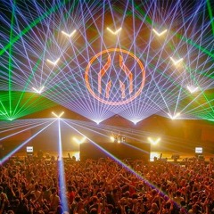 Laser beams and flashing lights in the darkness we unite