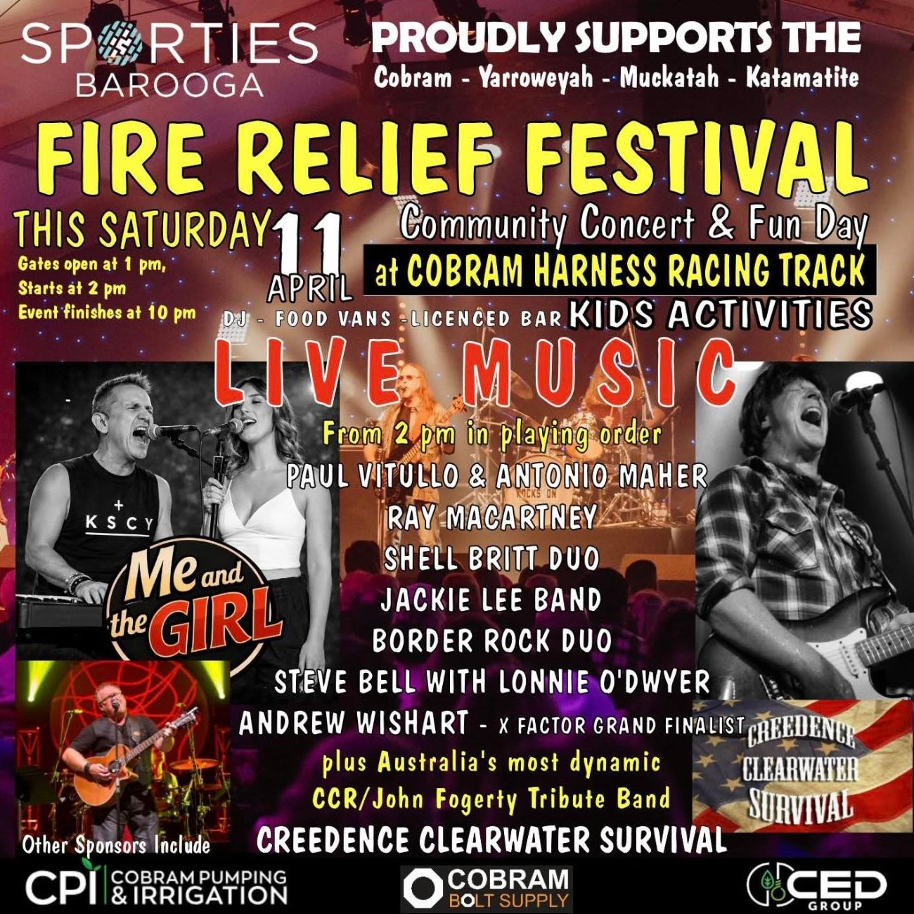 Jackie Lee on the Fire Relief Festival Community Concert & Fun Day in Cobram