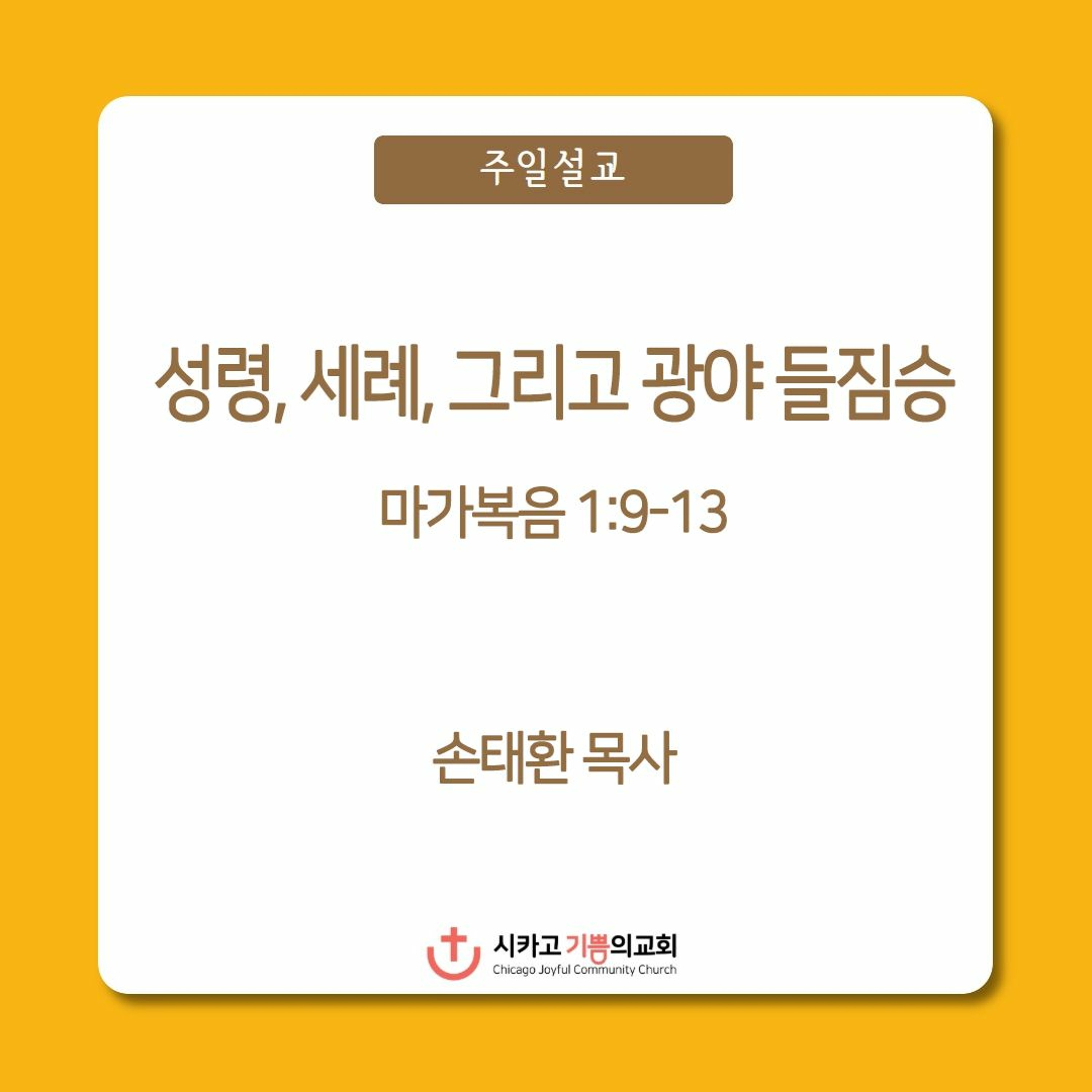 성령, 세례, 그리고 광야 들짐승 | 손태환 목사 | 시카고 기쁨의 교회 - 20230528 episode artwork