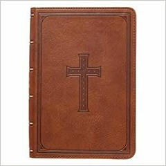KJV Holy Bible, Large Print Compact, Saddle Tan Faux Leather w/Ribbon Marker, Red Letter, King James