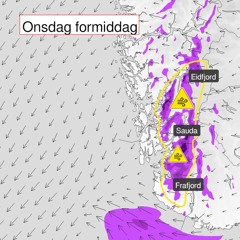 Vindkastvarsel justert, men vind ventes fortsatt
