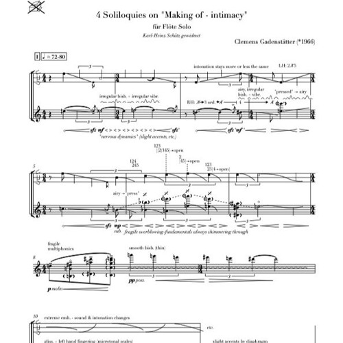 4 Soliloquies on "making of – intimacy" for Flute solo