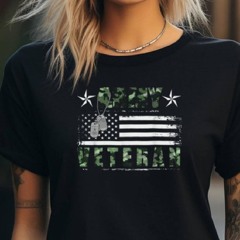 Army Veteran Camo Us Flag T Shirt