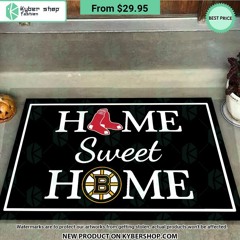 Boston Red Sox Boston Bruins Home Sweet Home Doormat