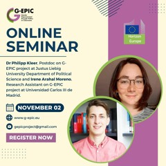 G - EPIC International Online Seminar Series  Speakers Dr Philipp Kleer And Irene Arahal Moreno