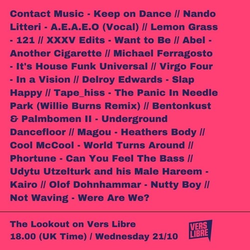 The Lookout On Vers Libre Radio - 21/10/20