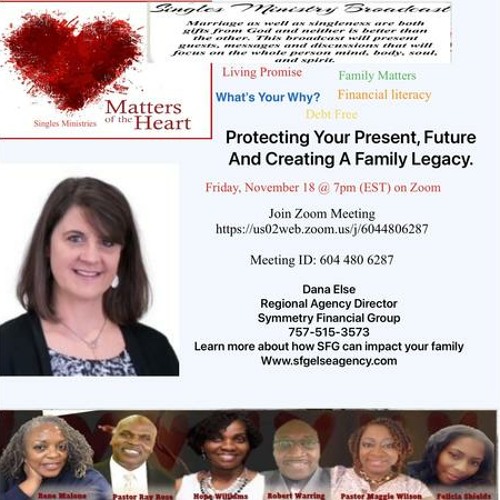 Matters of the Heart Singles Ministry with Special Guest Dana Else