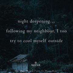 haiku #547: night deepening… / following my neighbour, / I too try to cool myself outside
