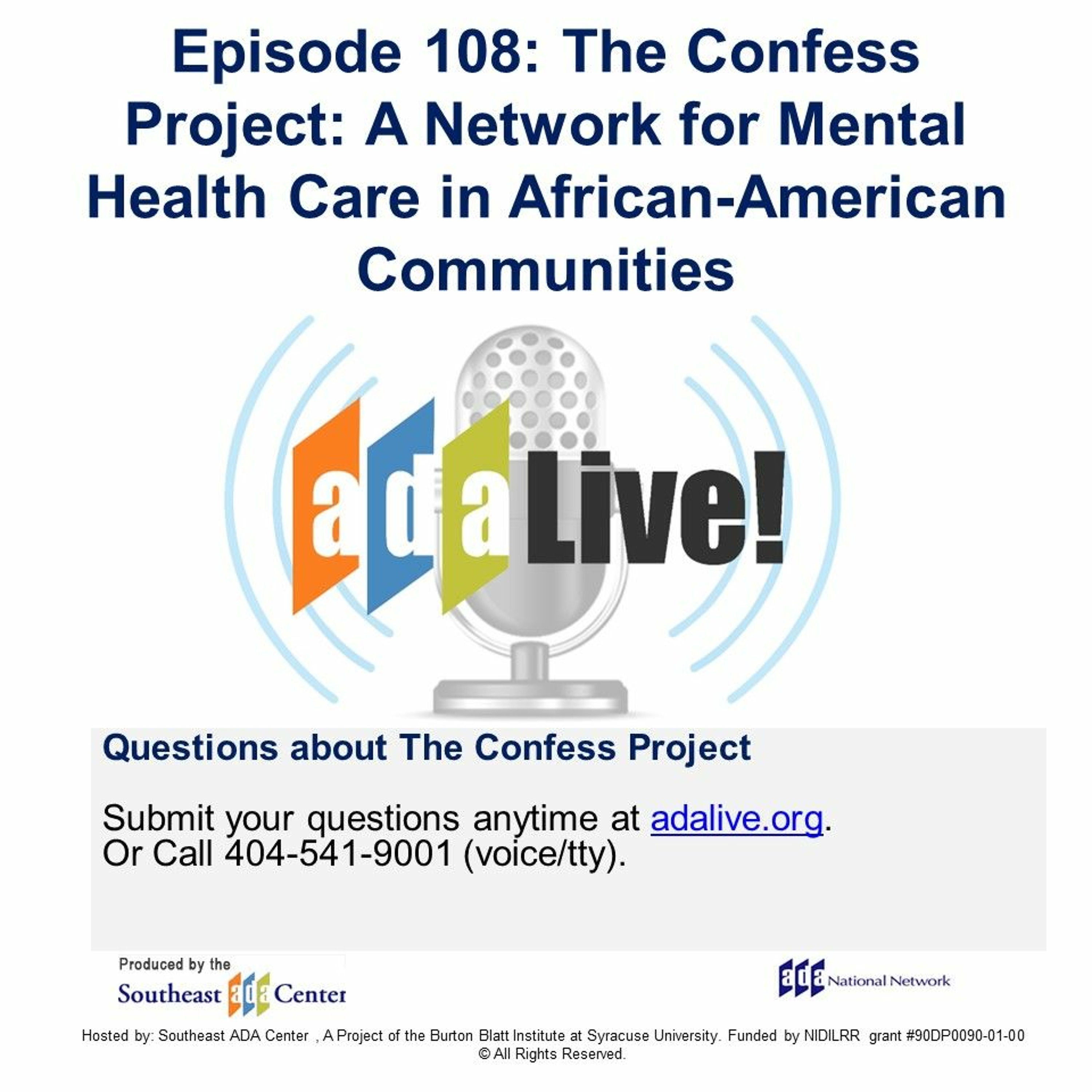 Episode 108: The Confess Project: A Network for Mental Health Care in African-American Communities episode artwork