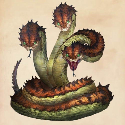 Three Headed Snake Drawing Three Headed Snake Drawing
