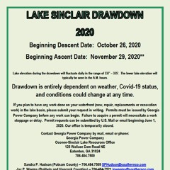 UPDATE on Lake Sinclair Drawdown