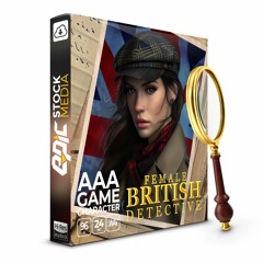 AAA Game Character British Female Detective - Stock Lines