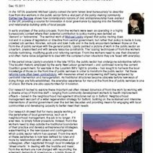 Stream Michael Lipsky Street Level Bureaucracy Pdf Download [VERIFIED] by Alexandra Rahhal