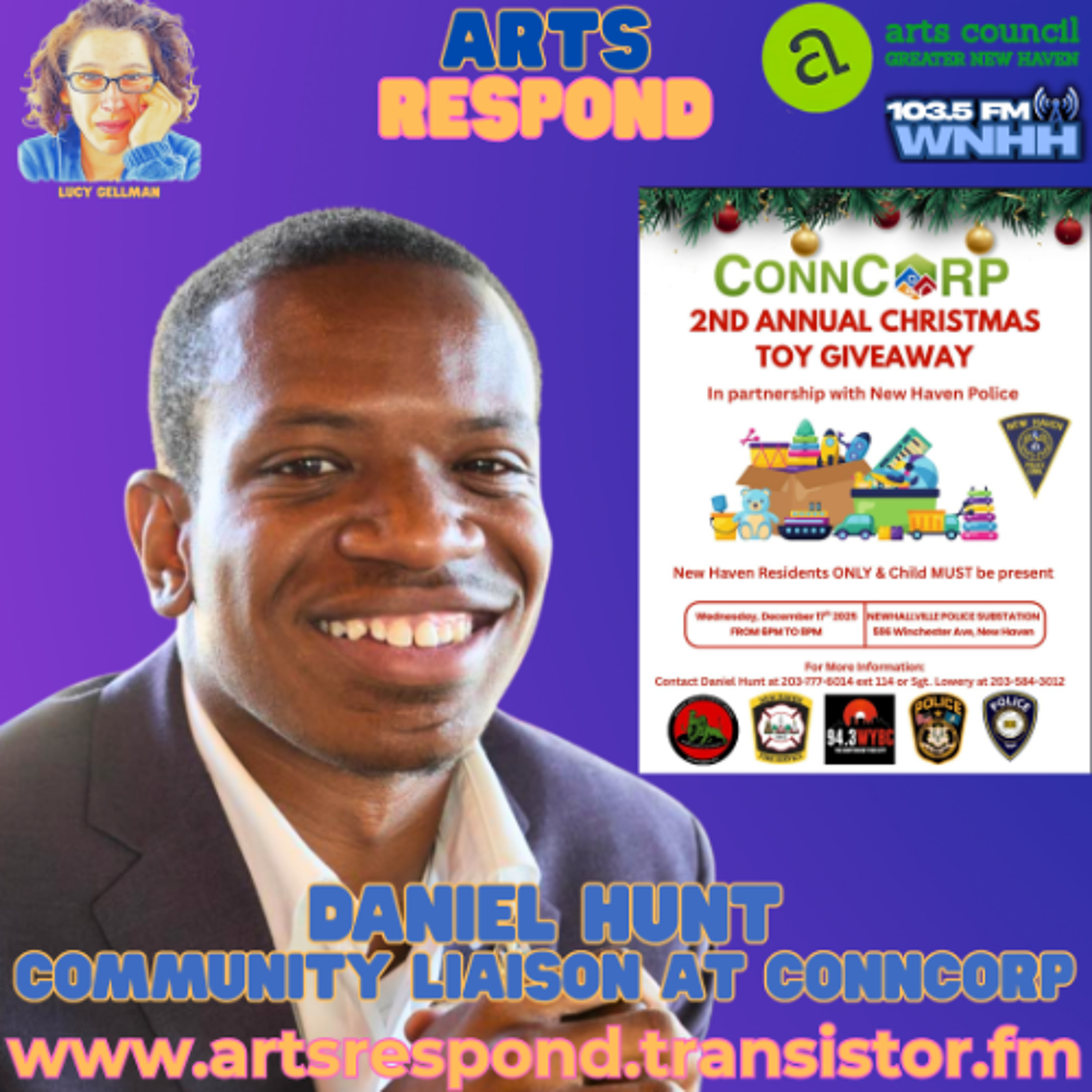 Arts Respond with Lucy Gellman: Daniel Hunt, CONNCORP'S 2ND Annual Christmas Toy Giveaway episode artwork