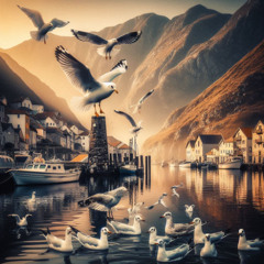 Möwen im Hafen