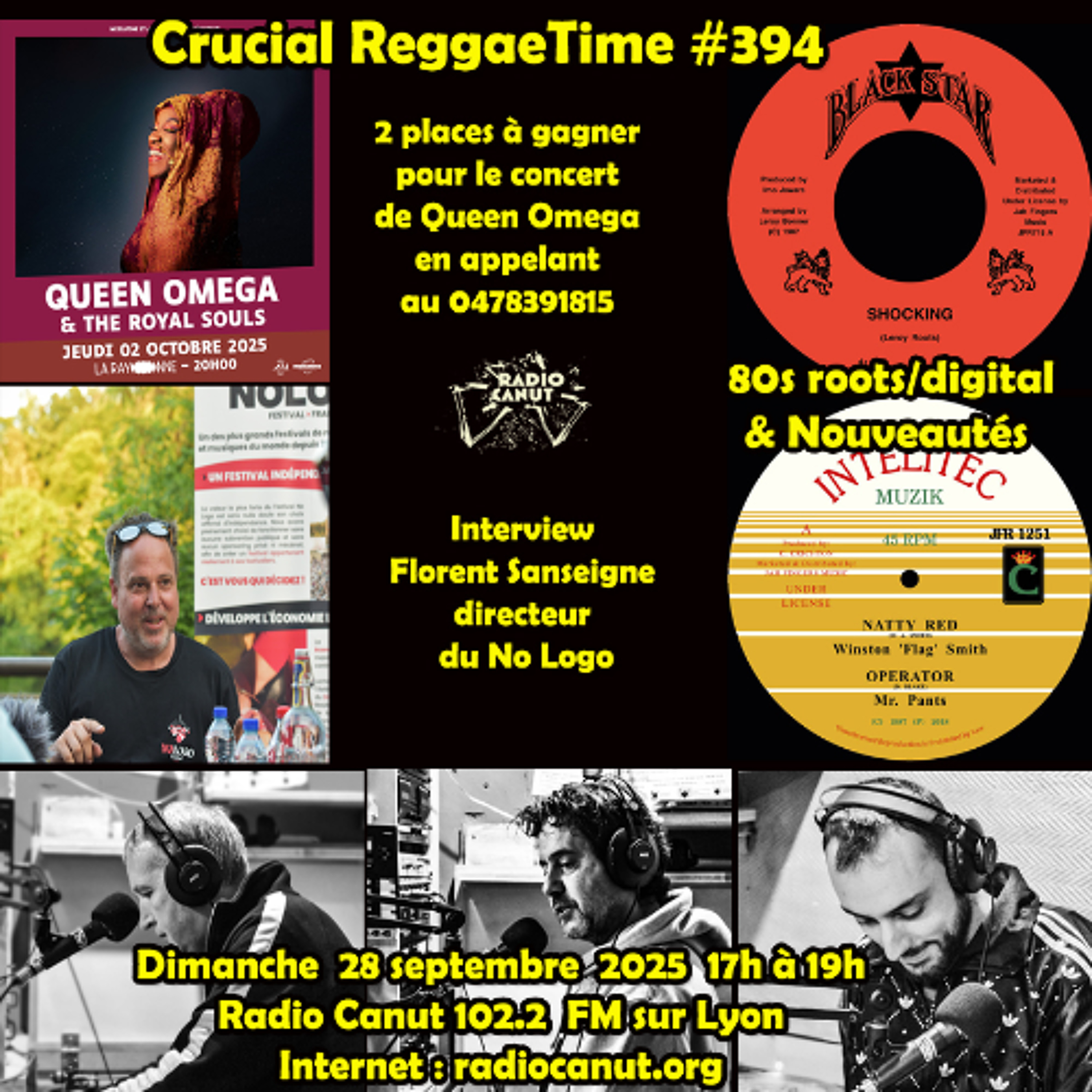 Crucial Reggae Time #394 interview Florent Sanseigne directeur du No Logo + oldies & Nouveautés 2h 28092025