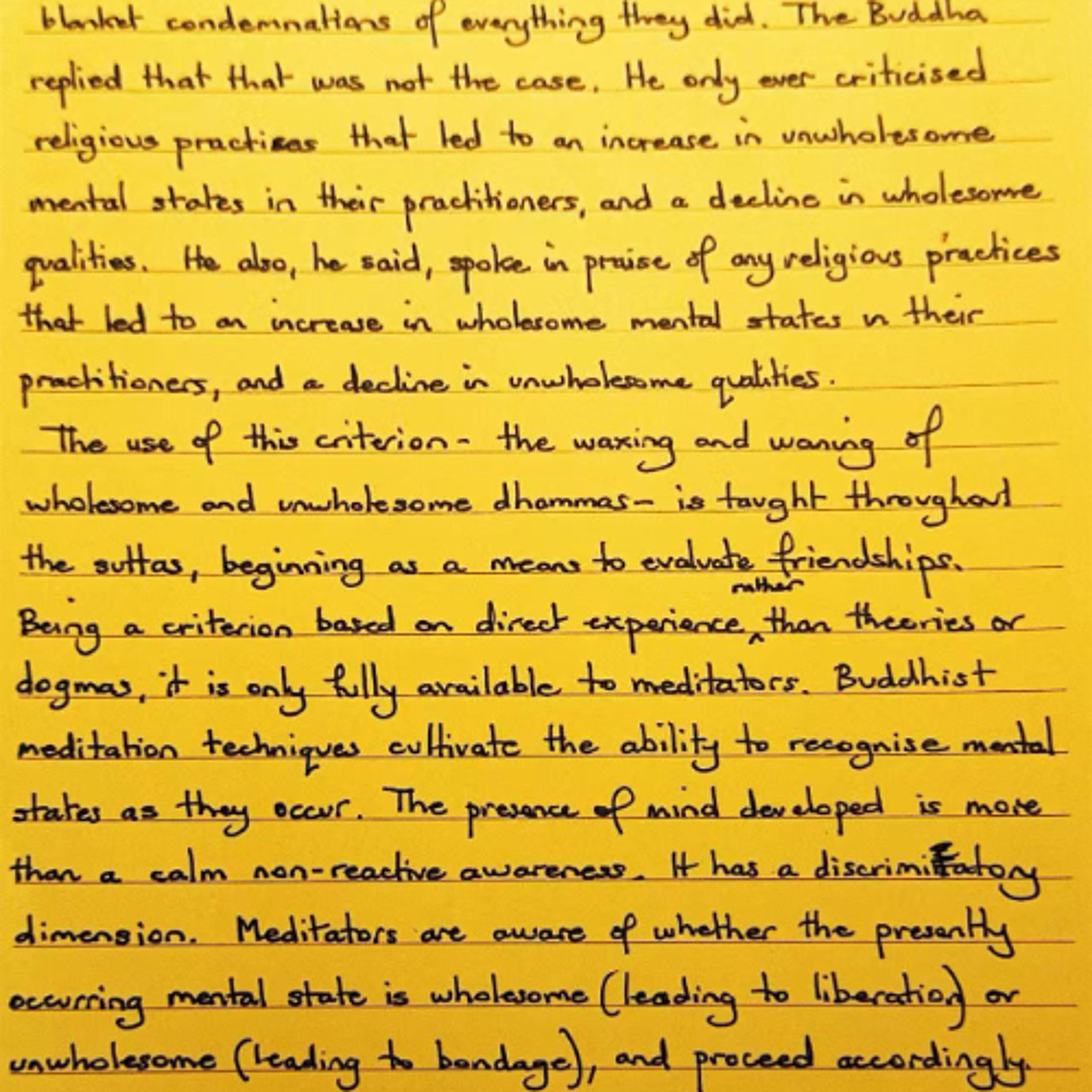 Foglietto Giallo del 23 settembre 2025 sulla mente consapevole e discriminatoria