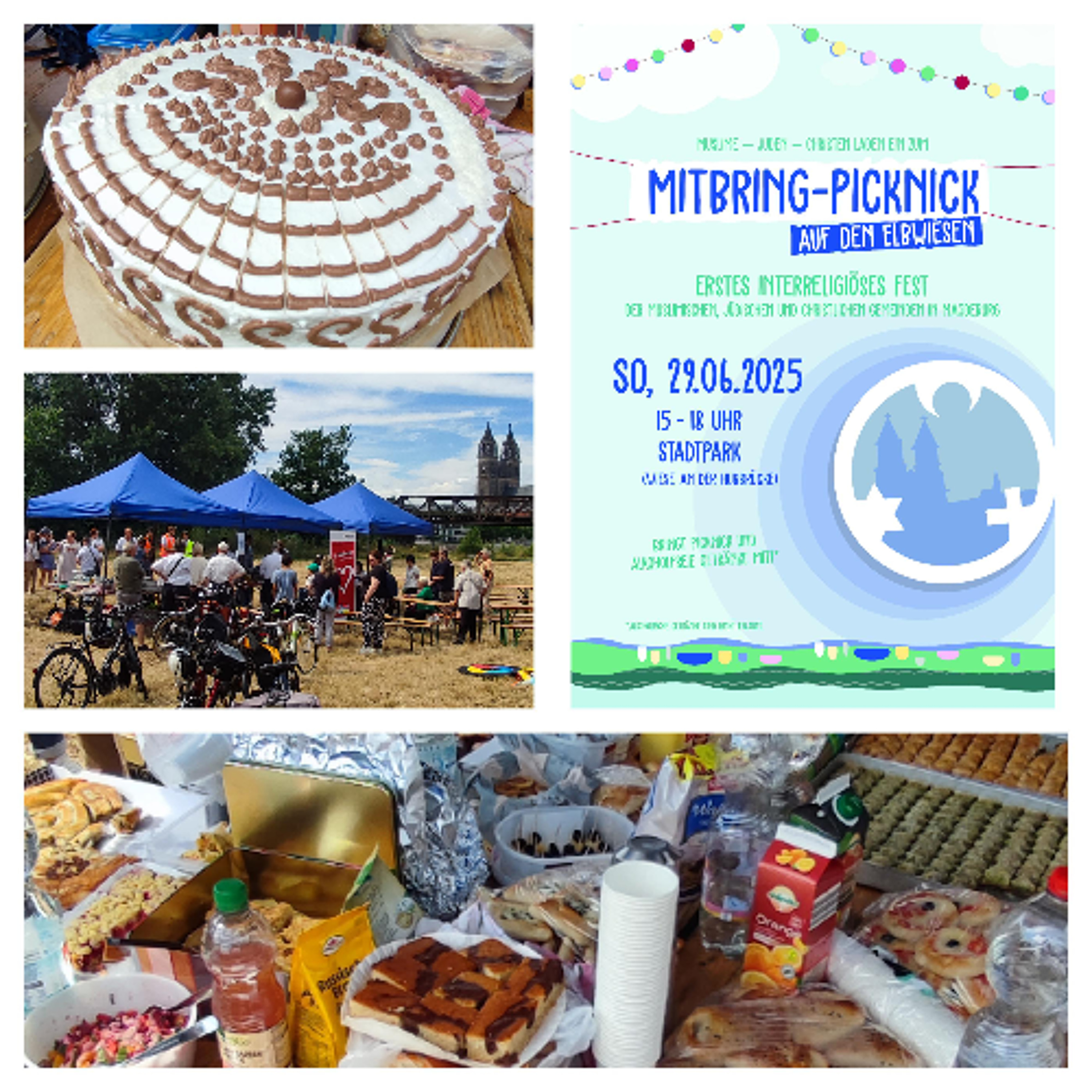 Interreligiöses Mitbringpicknick auf den Elbwiesen in Magdeburg