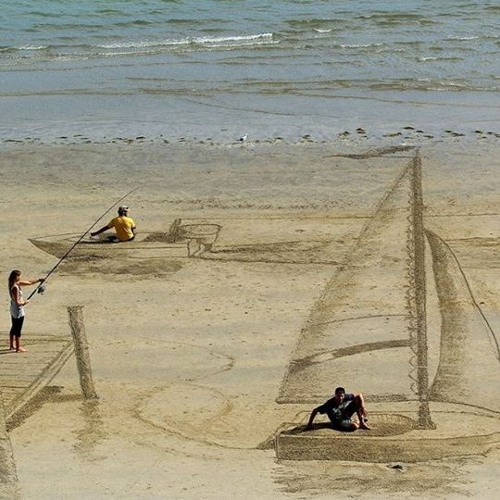 Jugando en la playa (Diablos azules)