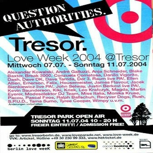 Danilo Vigorito, Justin Berkovi, John Selway - Live at Love Week, Tresor Park 09-07-2004