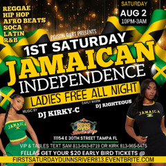 1ST SATURDAY @DUNNS RIVER ISLAND CAFE,JAMAICA INDEPENDENCE MUSIC BY KIRKY-C 8-2-25