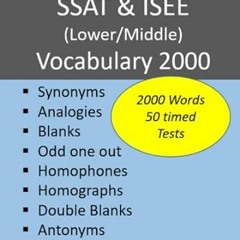[DOWNLOAD] EPUB SSAT & ISEE (LowerMiddle) Vocabulary 2000