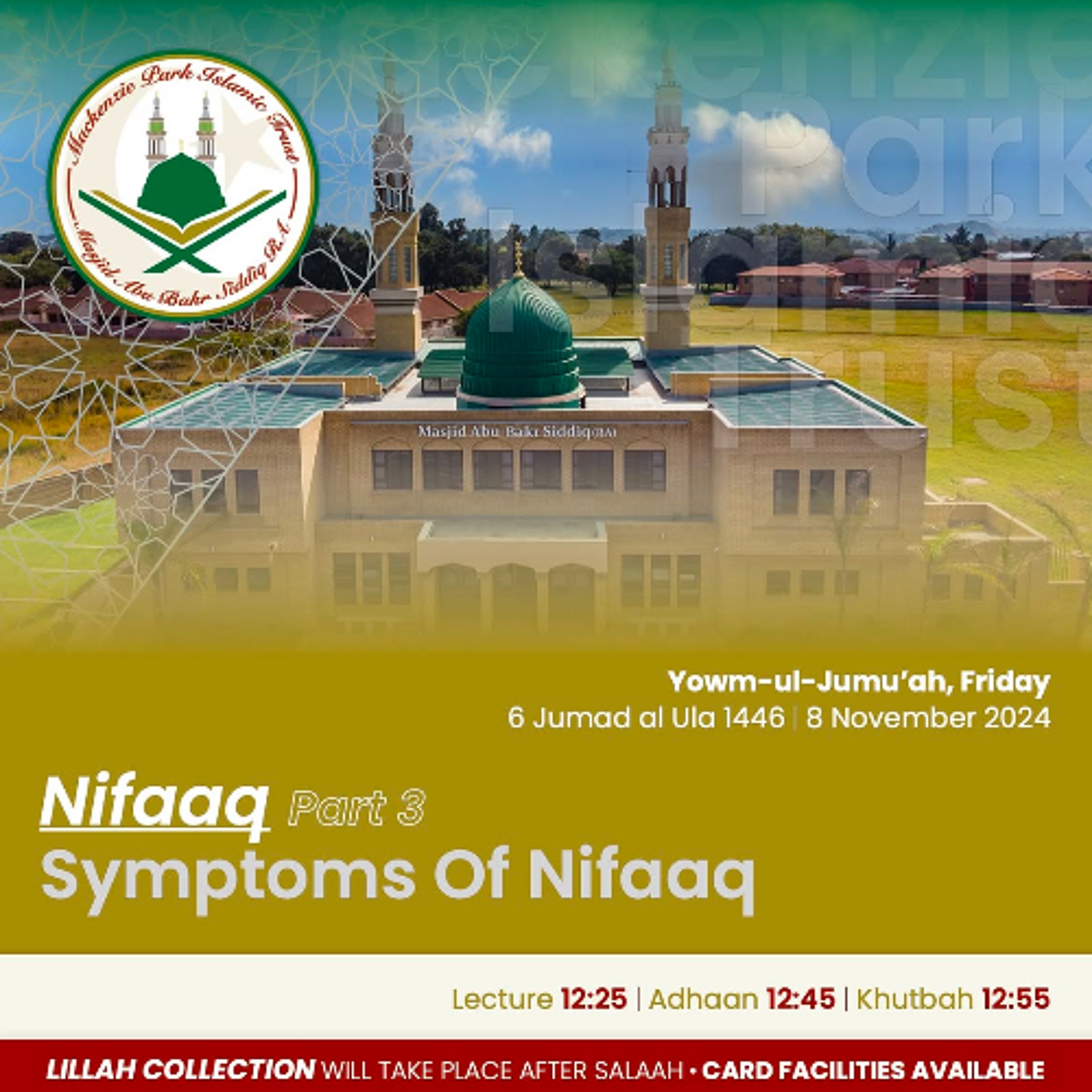 Nifaaq Pt 3 - Hypocrisy in Islaam (08-11-2024) - Jummah Lecture episode artwork