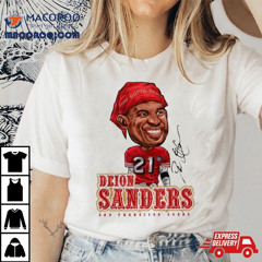 Deion Sanders San Francisco 49ers Cartoon Signature Shirt