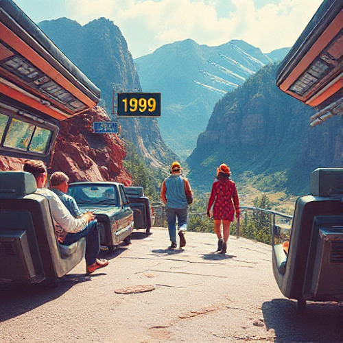 Travelling in time.