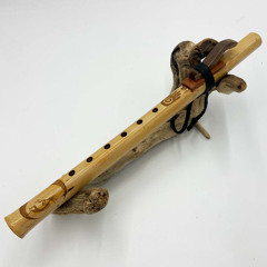 Flûte Amérindienne en Bambou SI (B) 432hz | Gravure Totem & Main Spirale