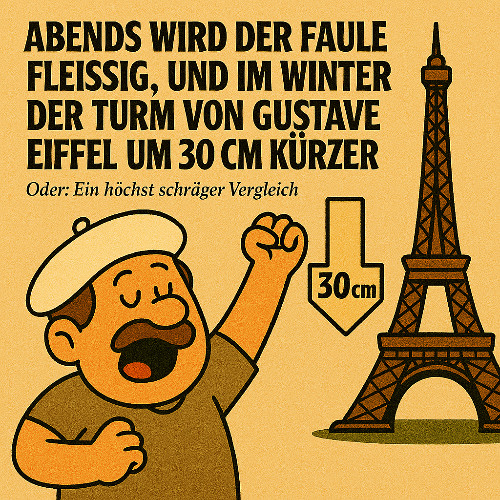 DER FAULE AM ABEND UND DER EIFFELTURM IM WINTER