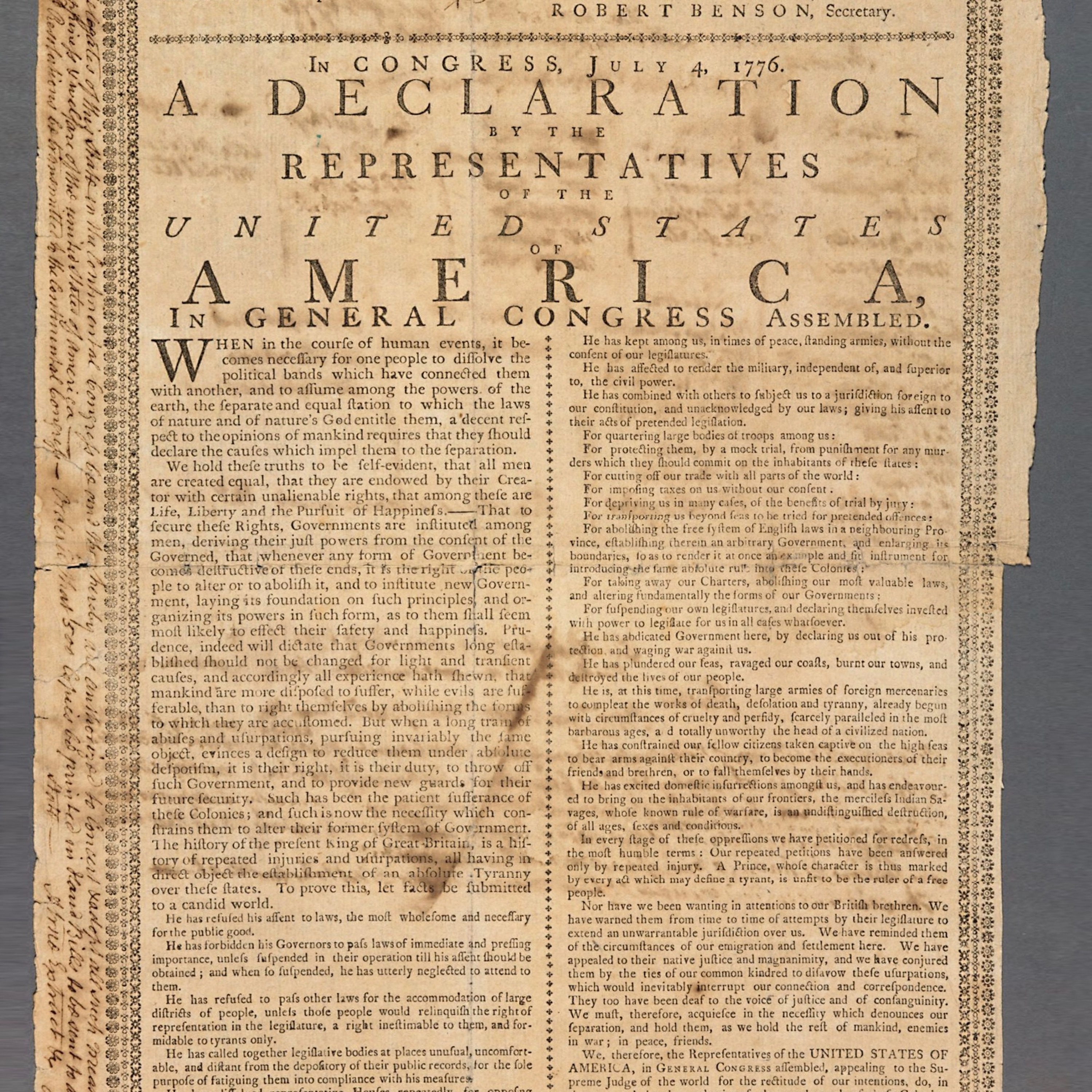 Craig Welsh, ”The Typesetting & Designs of the Declaration of Independence Broadsides,” 26 July 2023