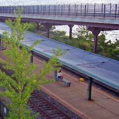 Amtrak train arriving at the platform - Rhinecliff, NY