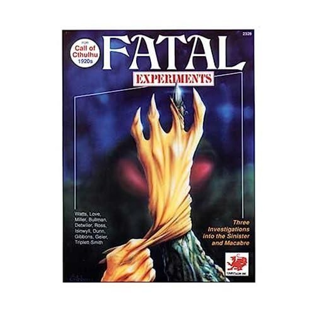 Fatal Rpg System Stream Read Book Fatal Experiments (Call of Cthulhu Horror Roleplaying ...