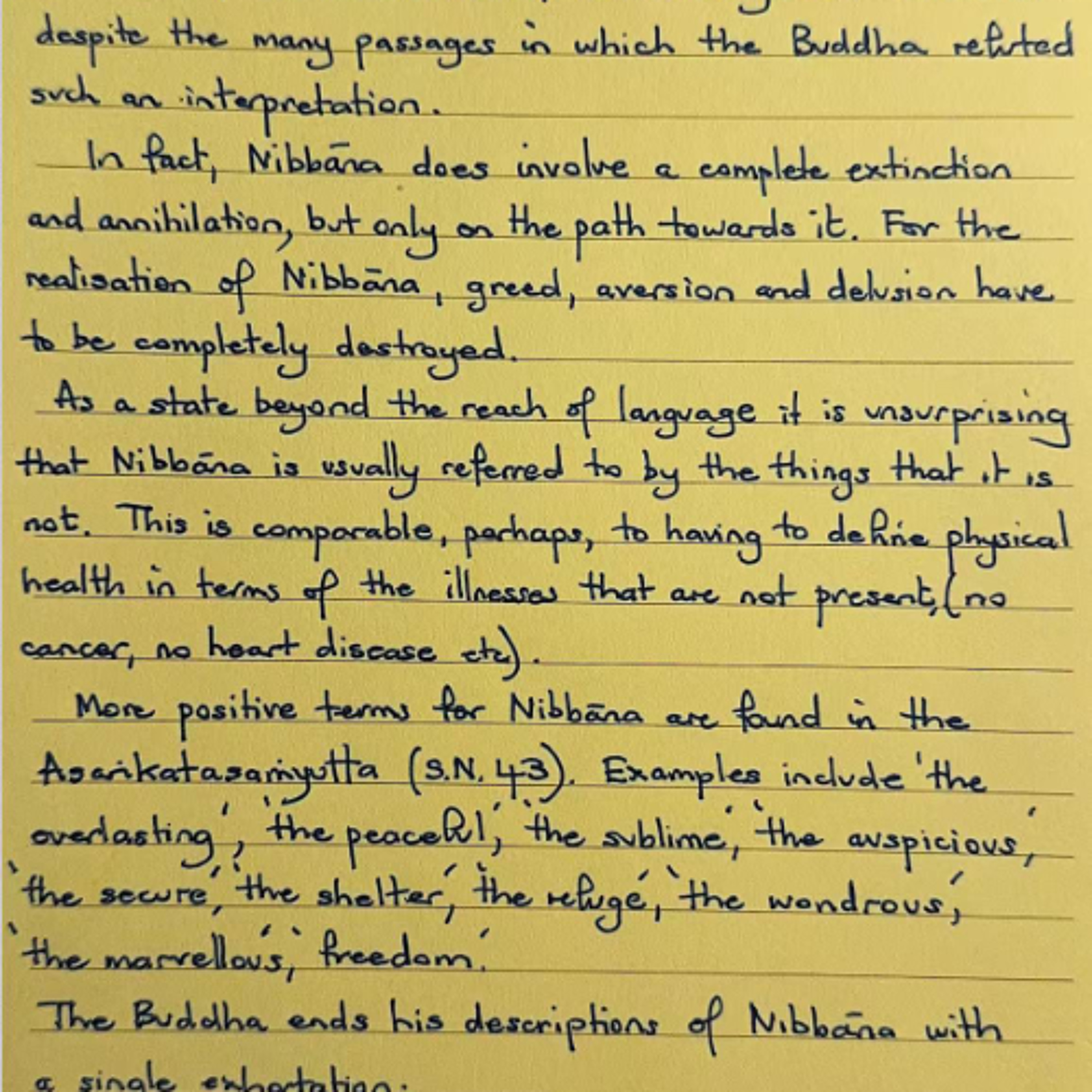 Foglietto Giallo del 2 agosto 2025 sul Nibbana
