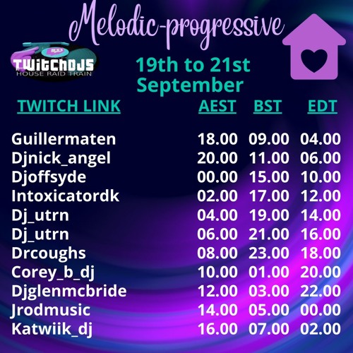 4 Hour TwitchDJs Melodic & Progressive Live Stream 19/09/22
