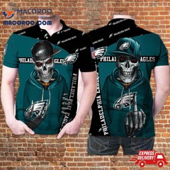 Philadelphia Eagles Hip Hop Skull Cool Logo Snapback Hoodie 3D Printed Gift For Fan Polo Shirt