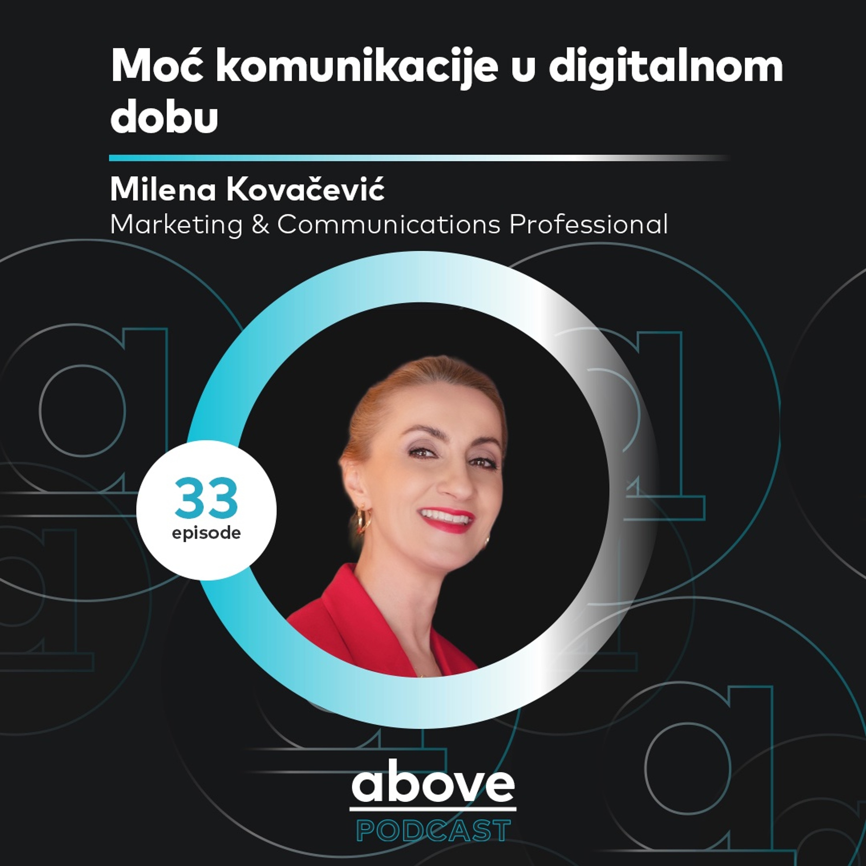 Moć komunikacije u digitalnom dobu - Kako gradimo poverenje i uticaj I Milena Kovačević I Above EP33 episode artwork