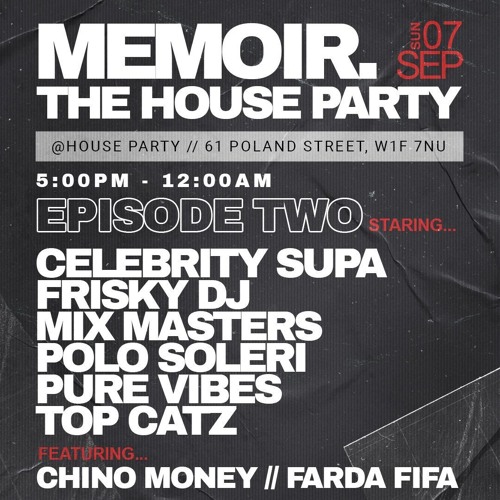 Pure Vibes Ent - Live At Memoir (The House Party) 07.09.2025