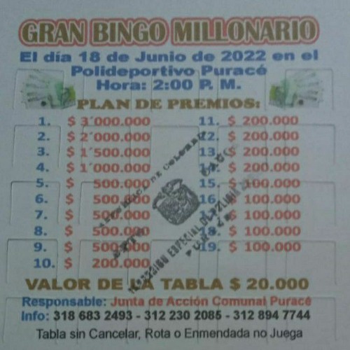 Bingo millonario bailable - Purace 25 junio.mp3