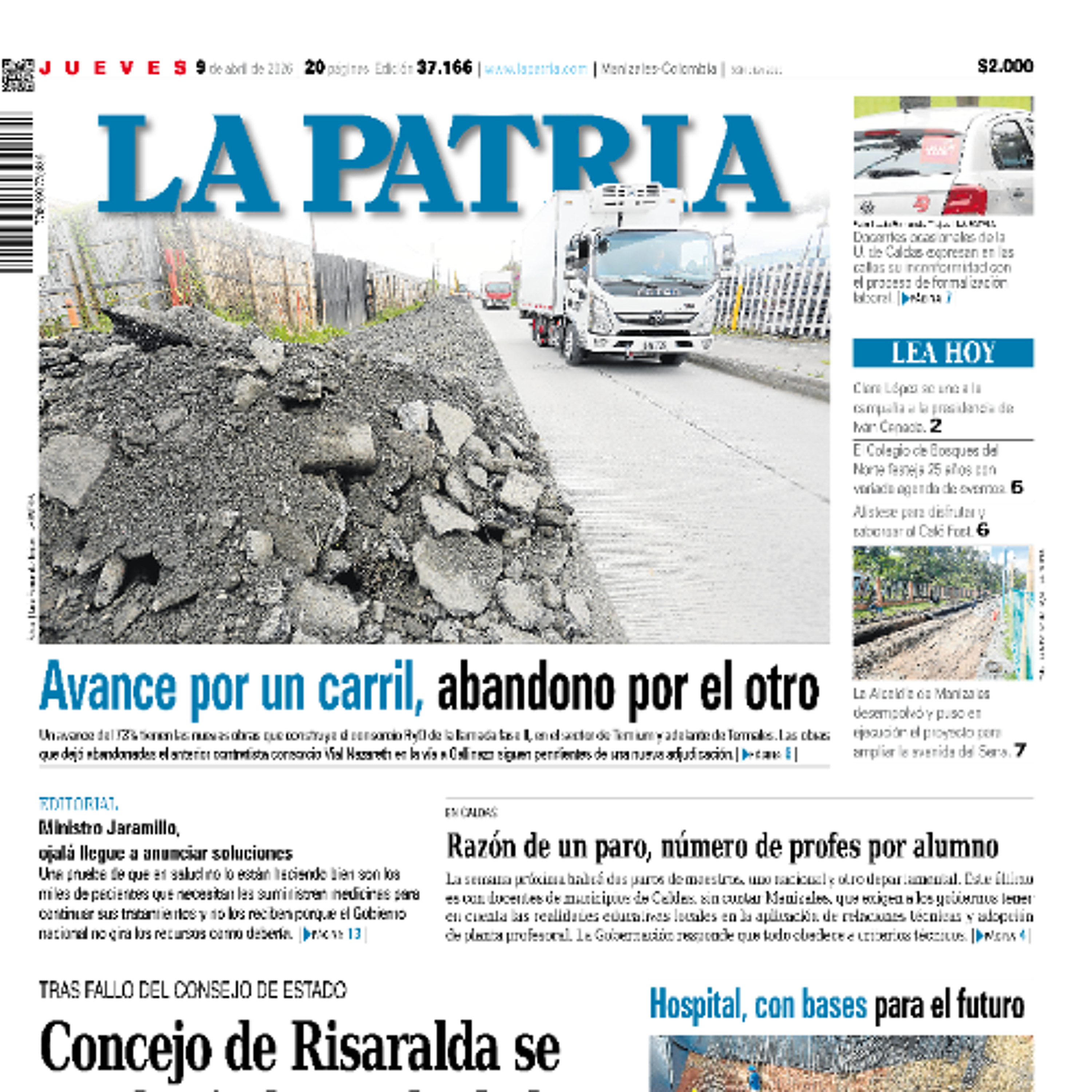 1. Titulares del informativo de la mañana - 9 de abril