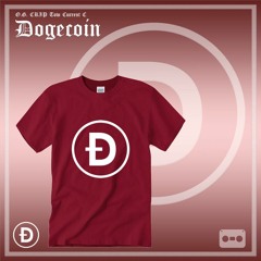 Dogecoin White Logo Maroon T