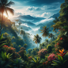 Tropical Forest On The Lower Slopes of the Gunung Rinjan