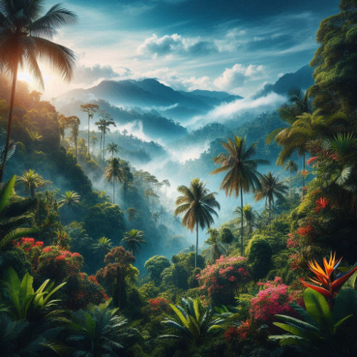 Tropical Forest On The Lower Slopes of the Gunung Rinjan