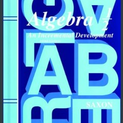 [Ebook]$$ 💖 Saxon Algebra 1/2, 3rd Edition: Student Edition 2004     3rd Edition Ebook READ ONLINE