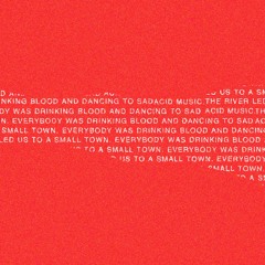 The river led us to a small town. Everybody was drinking blood and dancing to sad acid music.