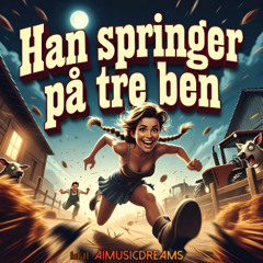 Han springer på tre ben