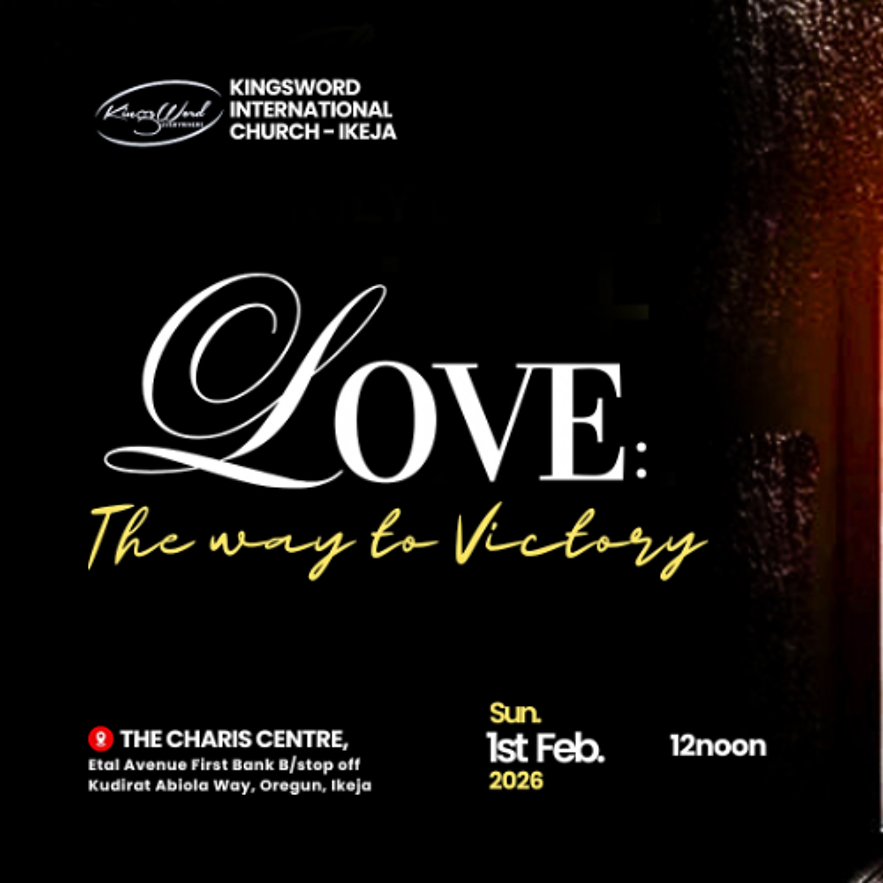 CRM SUNDAYS SERVICE | 1ST FEBRUARY 2026 | 9AM | LOVE: THE WAY TO VICTORY